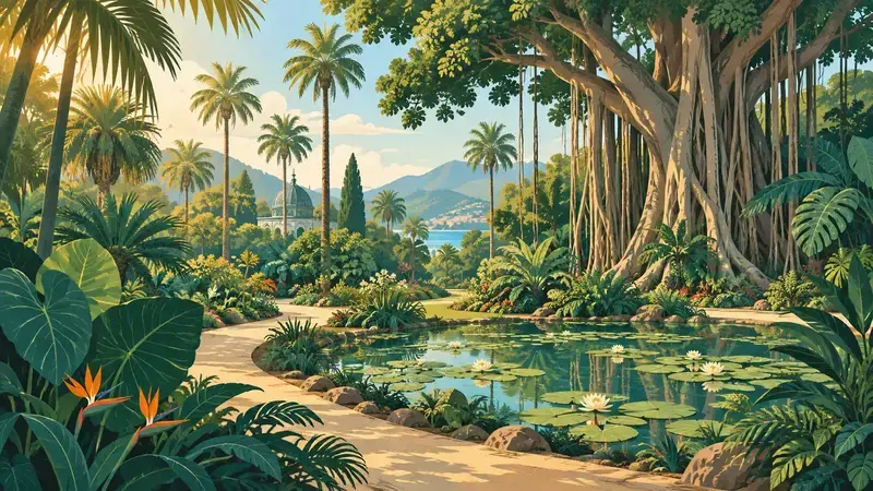 Ilustración de Jardín Botánico