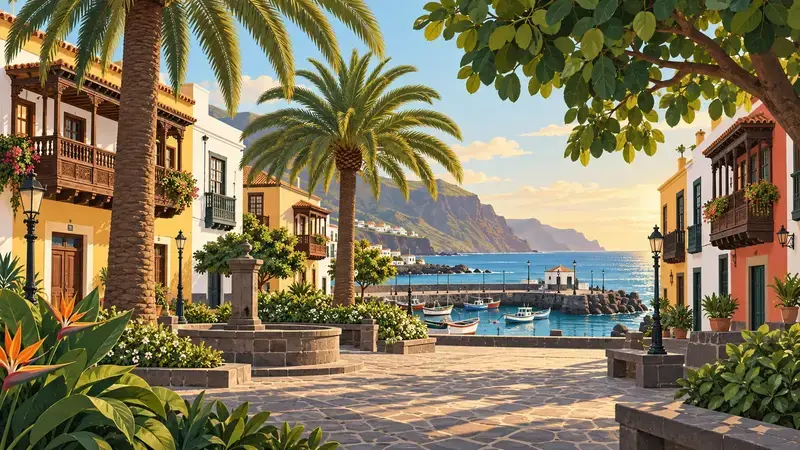 Ilustración de la zona Centro histórico de Puerto de la Cruz